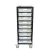 Storsystem Commercial Grade Mobile Bin Storage Cart with 9 Gray High Impact Polystyrene Bins/Trays CE2097DG-9SLG
